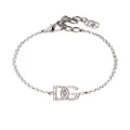 Dolce & Gabbana crystal-embellished logo-charm bracelet - Silver