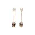 Alexander McQueen pave skull earrings - Gold