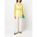 MSGM sheer fishnet shirt - Yellow