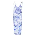 Camilla floral-print sarong dress - Blue