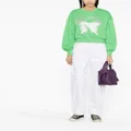 GANNI butterfly-print organic cotton sweatshirt - Green