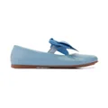 Tulleen bow-detail ballerina shoes - Blue