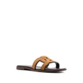Tod's cut-out leather slides - Brown