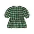 GANNI plaid-check peplum blouse - Green