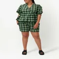 GANNI plaid-check drawstring shorts - Green