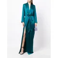 Michelle Mason tie front kimono gown - Green