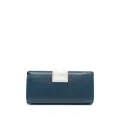 Furla leather engraved-logo purse - Blue