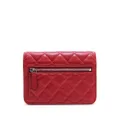 CHANEL Pre-Owned 2020s diamond-quilted wallet-on-chain - Red