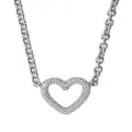 MACH & MACH heart-shape crystal-embellished necklace - Silver