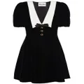 Miu Miu short-sleeved velvet mini dress - Black