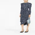 Alessandra Rich butterfly-print draped midi dress - Blue