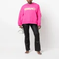 Versace logo-print detail hoodie - Pink