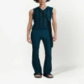 Dion Lee Angled ribbed flared trousers - Blue