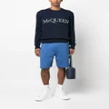 Alexander McQueen logo-embroidered jumper - Blue