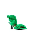 GANNI bow-detail 85mm sandals - Green