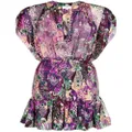 A.L.C. Carly floral-print mini dress - Purple