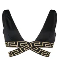 Versace Greca Border triangle bikini top - Black