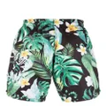 Philipp Plein floral-print swim shorts - Green
