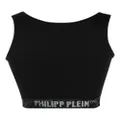 Philipp Plein crystal-embellished logo-band tank top - Black