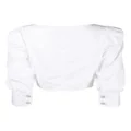 Philipp Plein pleat-detail puff-sleeve top - White