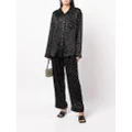 Alexander Wang crystal-embellished silk pajama shirt - Black