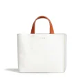 Marni panelled leather tote - White