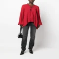 Blumarine ruffle-collar draped blouse - Red