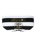 Moschino striped logo-print swim trunks - Black