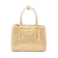 Prada Galleria crystal-embellished satin mini bag - Gold
