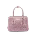 Prada Galleria crystal-embellished satin mini bag - Pink