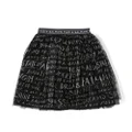 Balmain Kids logo-print flared skirt - Black