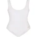 Dolce & Gabbana logo-tag scoop-back swimsuit - White