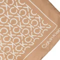 Calvin Klein logo-monogram silk scarf - Neutrals