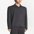 Zegna fine-knit long-sleeved polo shirt - Grey