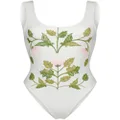 Giambattista Valli floral-embroidery swimsuit - White