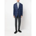 Kiton check-pattern cashmere blazer - Blue