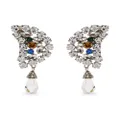 Alessandra Rich crystal-embellished half moon earrings - Silver