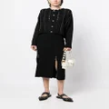 b+ab ribbed-knit front-slit skirt - Black