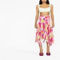 Versace floral-print pleated skirt - White