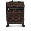 Moschino monogram-pattern leather suitcase - Brown