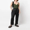sacai high-waisted patterned trousers - Black