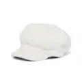 Prada shearling newsboy cap - White