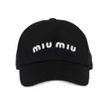 Miu Miu Drill logo-embroidered cap - Black