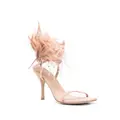 Stuart Weitzman Plume 100 feather-trimmed sandals - Pink
