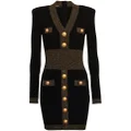 Balmain fitted embossed-button minidress - Black