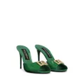 Dolce & Gabbana DG-logo 85mm patent leather mules - Green