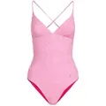 ETRO logo-patch detail swimsuit - Pink