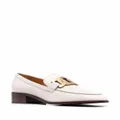 Tod's logo-plaque leather loafers - Neutrals