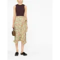 GANNI floral-print wrap skirt - Green