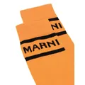 Marni intarsia-knit logo ankle socks - Orange